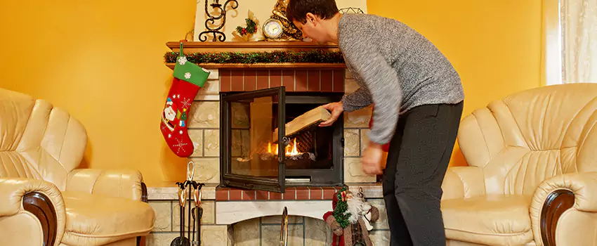 Rusted Metal Fireplace Restoration in Muskegon, Michigan